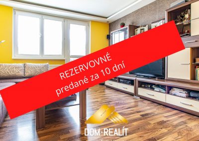 REZERVOVANÉ – Pekne zrekonštruovaný 3 izbový byt Koprivnická ulica